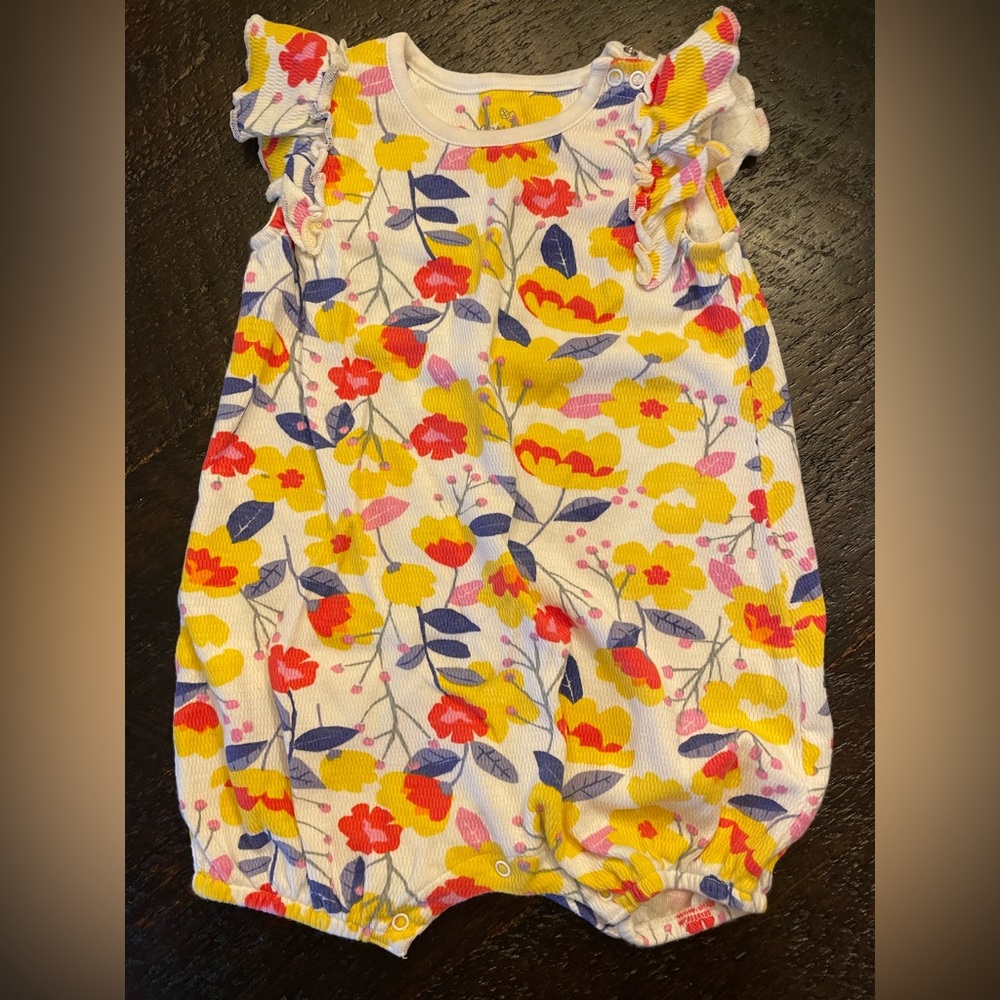Oliver & Rain 18m Yellow floral outfit like new
